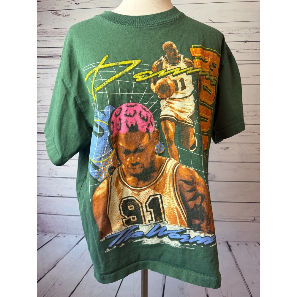Dennis‎ Rodman Graphic T-Shirt size Medium Tee Shirt 91 Chicago Bulls Pacsun #91